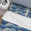 Ensemble de housse de couette bleu beige Midcentury Waves V - Midcentury-109175046