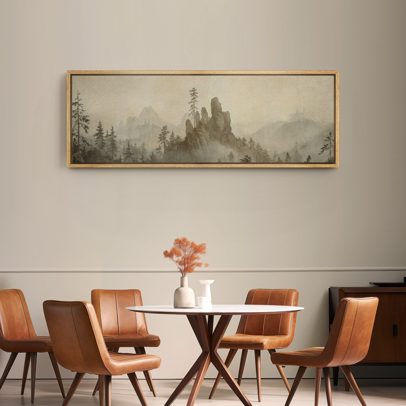 Impression sur toile encadrée Misty Mountain, H 20 po x l 60 po, Naturel