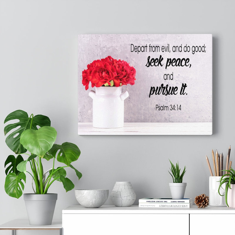 Seek Peace and Pursue It 1 Piece Wrapped Canvas Wall Art, 30cm H x 41cm W