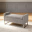 Banc avec repose-pieds 47 po avec rangement et base en métal