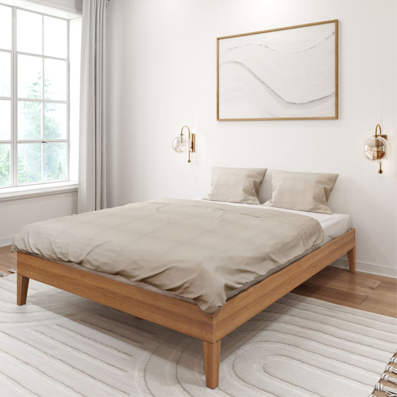 Arikah Solid Wood Bed, Matte Pecan, Queen