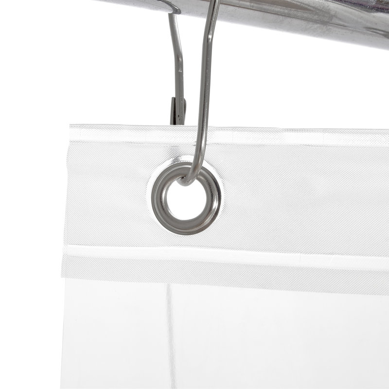 Shower Liners No Pattern And Not Solid Color Liner, White, 70" H x 72" W
