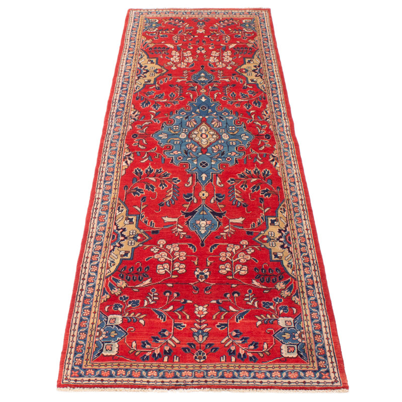 Tapis rouge noué à la main One Of Kind 3 pi 5 po x 10 pi 10 po Andelz