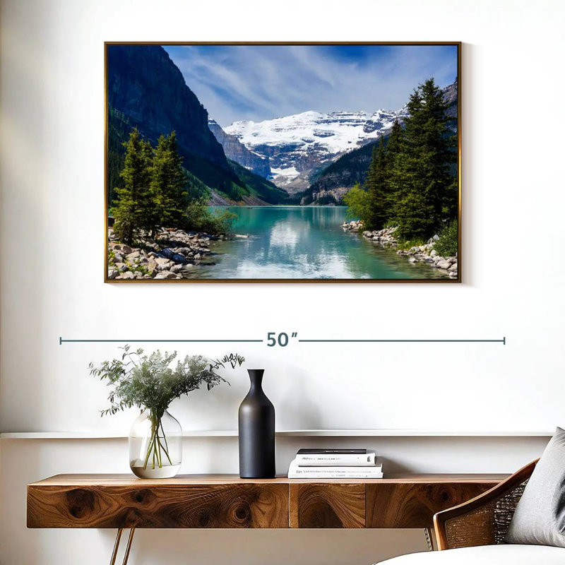 Splendide lac Louise, Cadre flottant doré, 40 po x 27 po