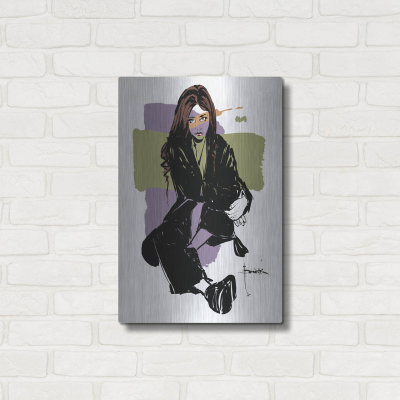 Art mural en métal luxueux «Innocent» par TM Borenstein, 16 po x 24 po, H 24 po x l 16 po
