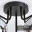 5-light Glass Semi Flush Mount Smoked Grey Ceiling Light