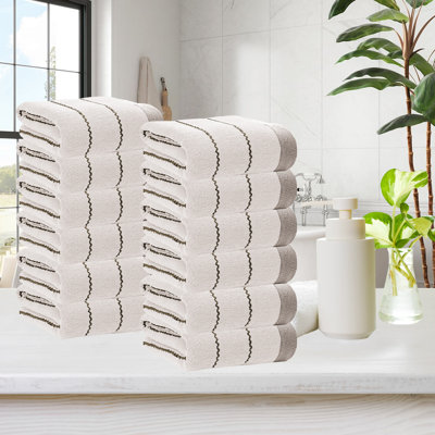 Towels Soft Highly Absorbent Hotel Spa Bathroom Towel Collection for Bathroom Kitchen | 12.5x27 Inch | Set of 12