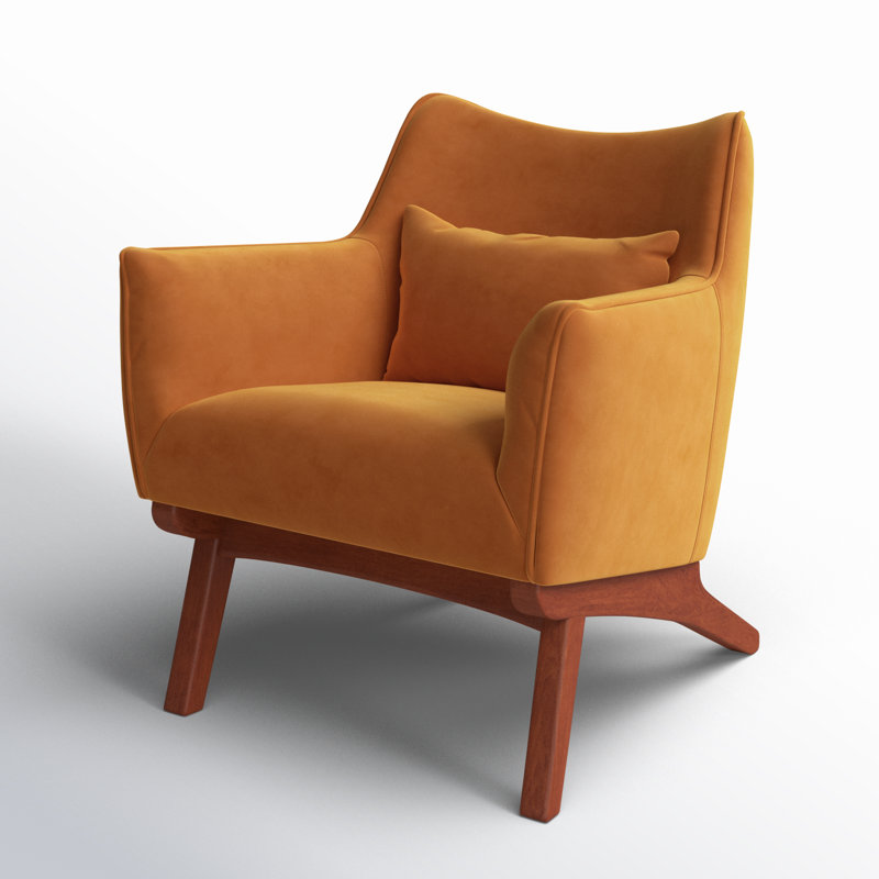 Fauteuil Elderon, Velours orange