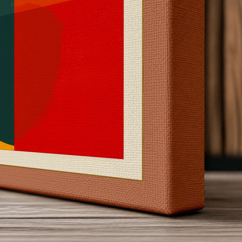 Harmony Geometric - Wrapped Canvas, 24x16 - 61.0 x 40.6 cm, Terracotta Border