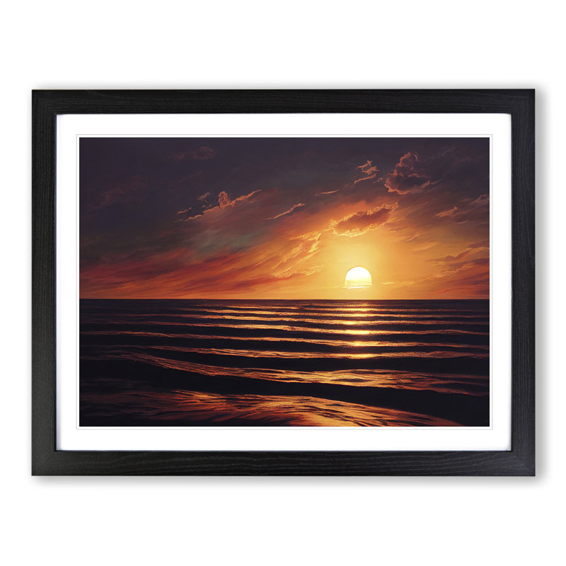 XH1022-8620X Sunset Seascape Vol.2 - Single Picture Frame Print, Black Framed, 46cm H x 64cm W x 2cm D
