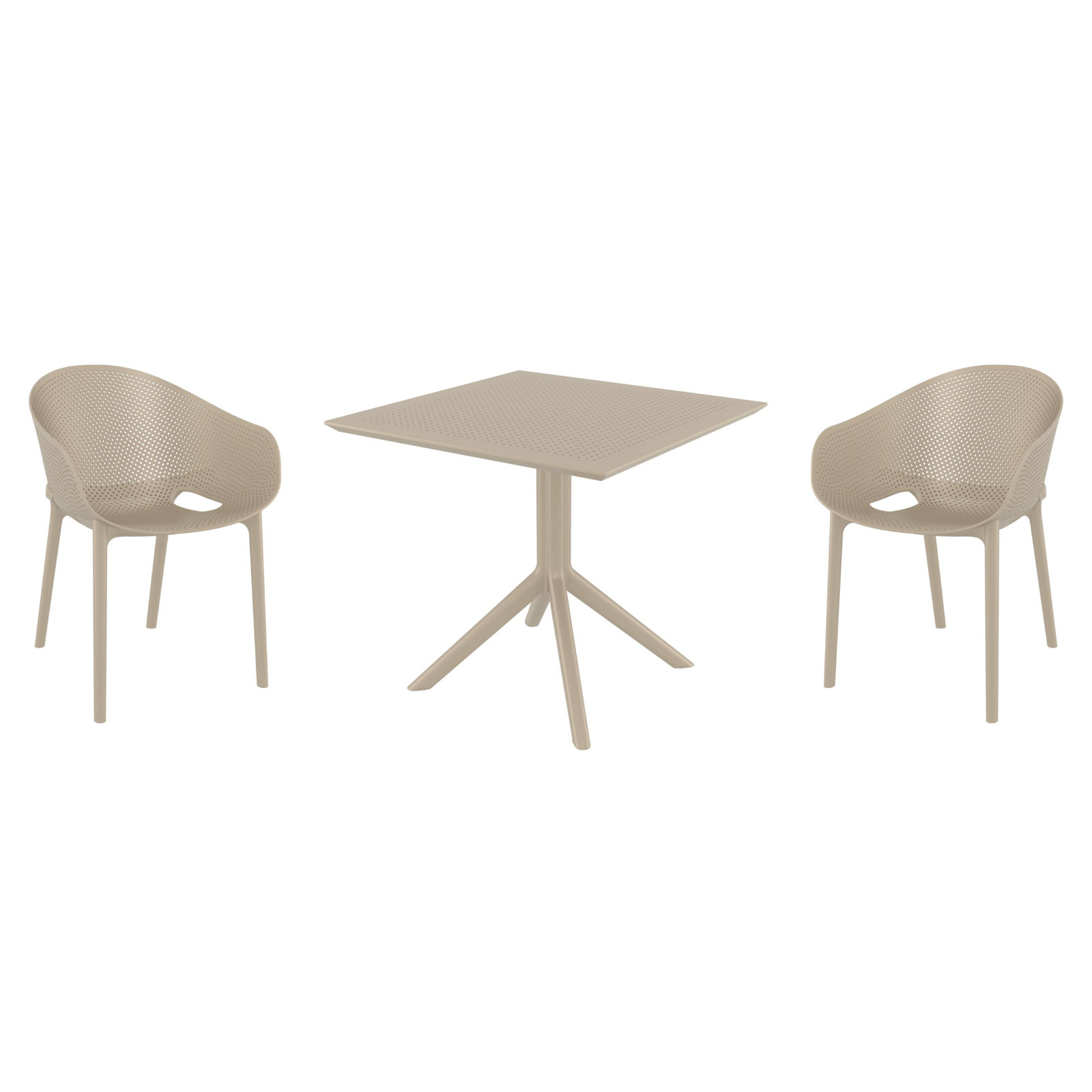 Farrah 31" Square 2 - Person Dining Set, Taupe