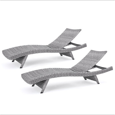 Chaise longue en osier crème