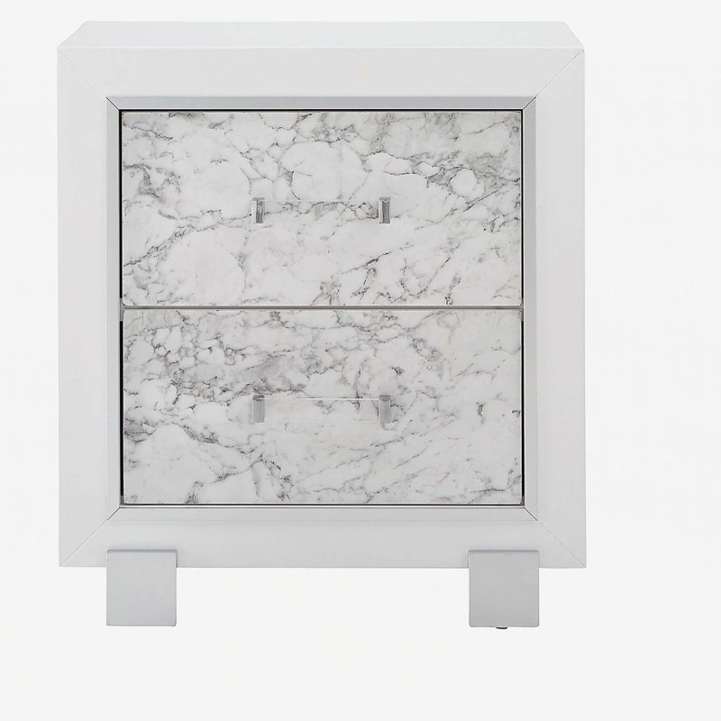 SKYE MARBLE WHITE NIGHTSTAND