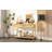 Entryway Table, Console Table With Two Drawers, Retro Hallway Table With Striking Geometric Design For Entryway And Living Room-1312968551