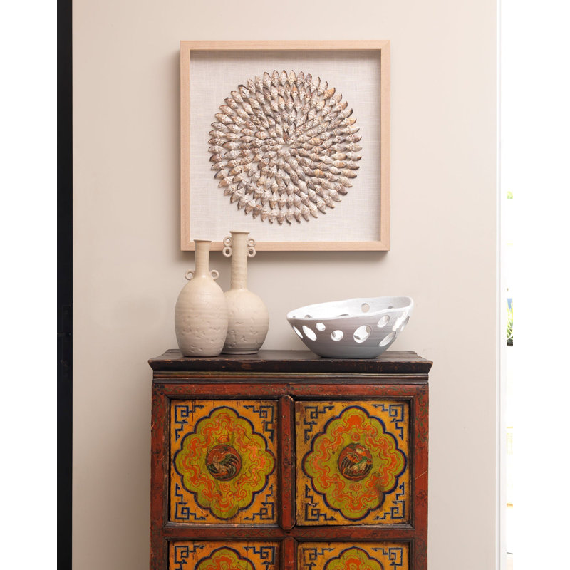 Beige Simnia Shell Framed Wall Art