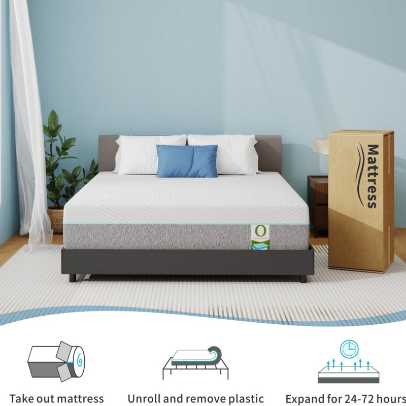 Matelas en mousse viscoélastique gélifiée 12 "pour soulager les maux de dos Certifié Certipur-US, Simple extra long