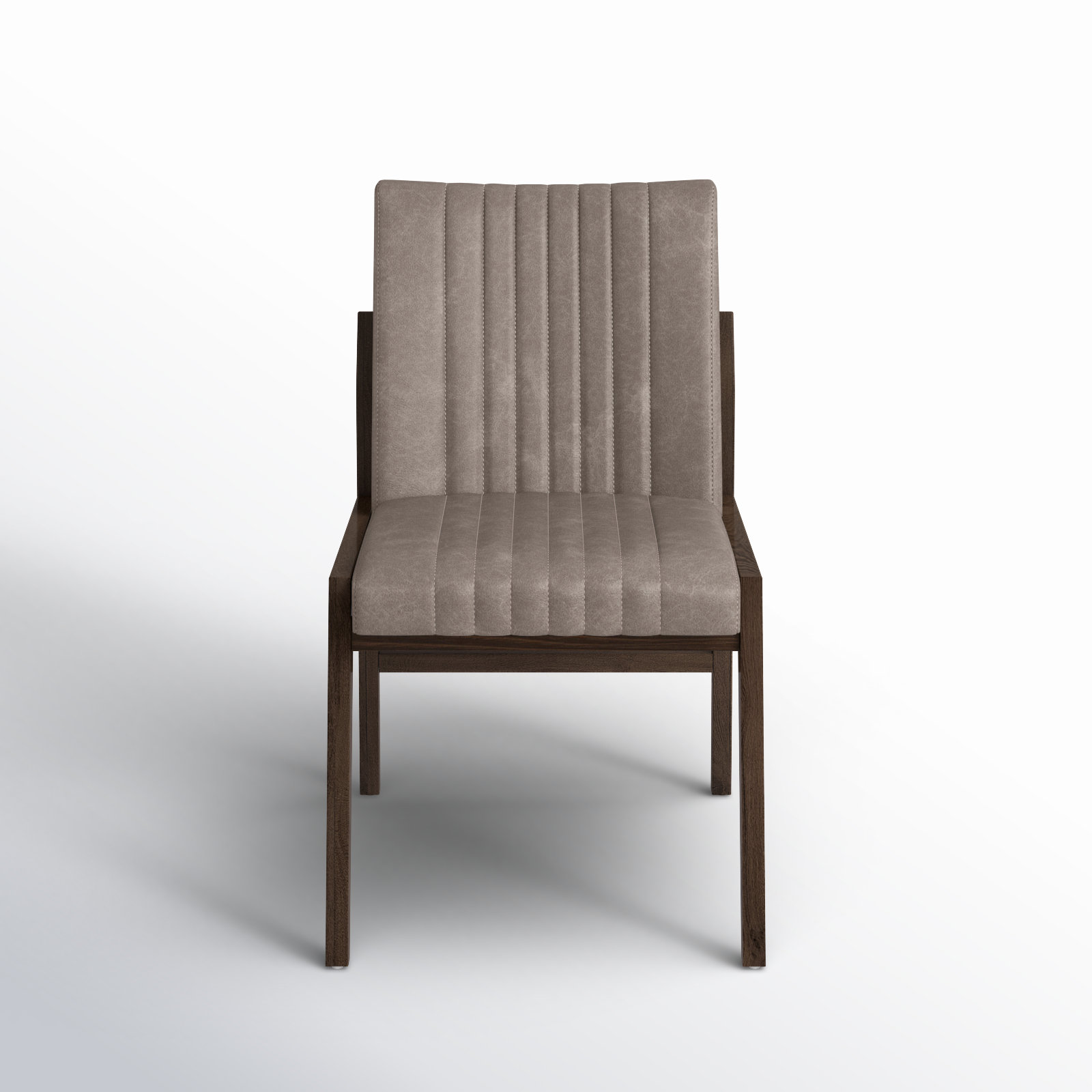 Stavros Genuine Leather Side Chair, Sonoma Grey