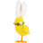 Duckling With Rabbit Ears Easter Figurine - 10" - Yellow
