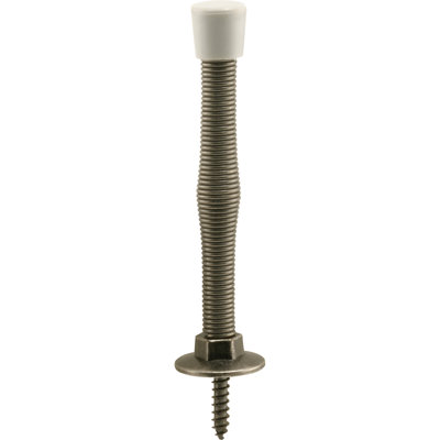 Door Stop, 3 in. Reach, Spring Steel Construction, Flex