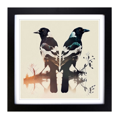 Magpie Double Exposure - Framed Print