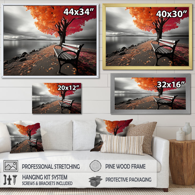 Impression sur toile Lake Lake, H 34 po x l 44 po x P 1,5 po, Toile tendue