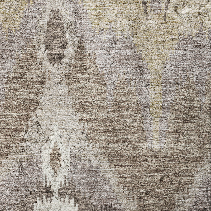 Washable Ikat Indoor Rug, Beige, 9' x 12'