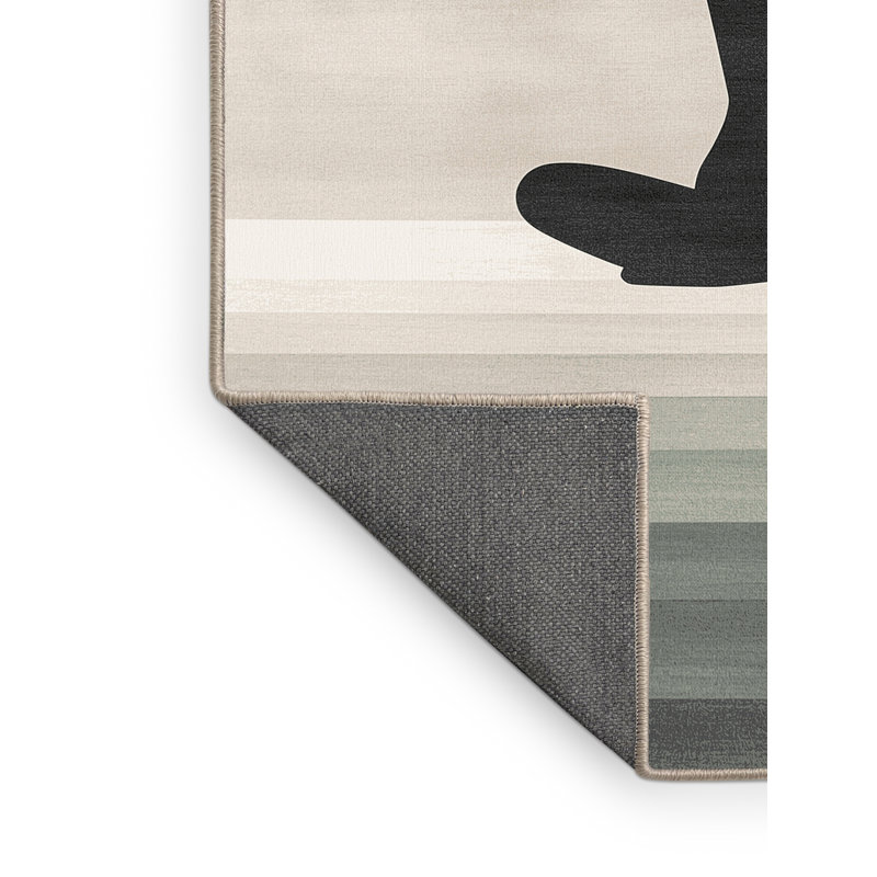 Tapis doux moelleux et moelleux en posture de lotus beige, 6 X 9