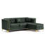 Canapé Chesterfield modulaire 3 places, canapé en similicuir capitonné à la main, accoudoirs garnis de métal et pieds minces en métal, comprend 3 coussins-10293286