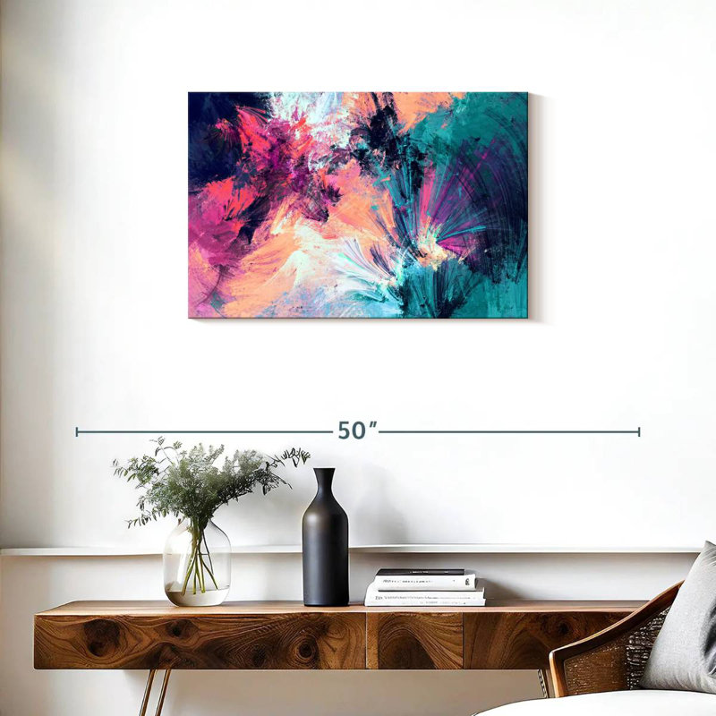 Avery Pink And Blue Abstract, 20" H x 30" W