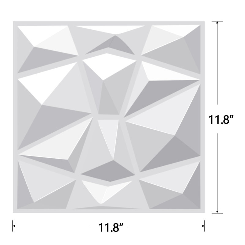 Panneau mural 3D 11,8 "x 11,8" en blanc (paquet de 12)