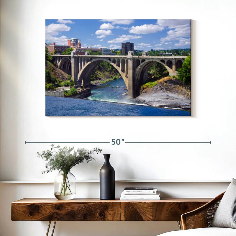 Rorry Monroe Bridge Over Spokane River, 26" H x 39" W