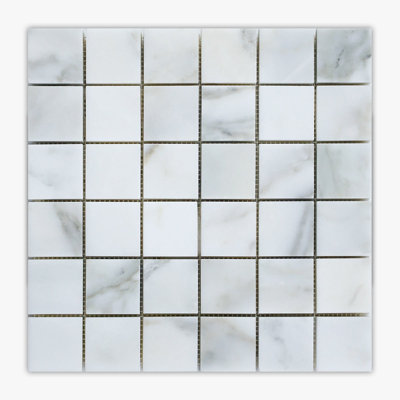 Calacatta 12" x 12" Marble Grid Mosaic Wall & Floor Tile