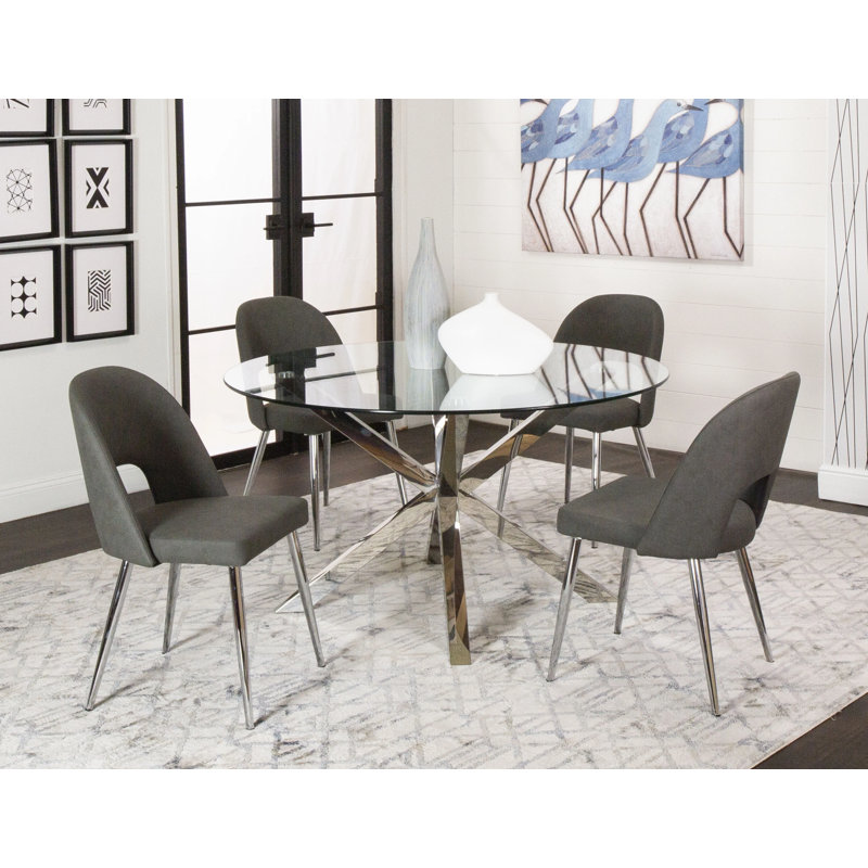 Chaise d'appoint à dossier Windsor en polyuréthane brut Irelynd, Gris anthracite