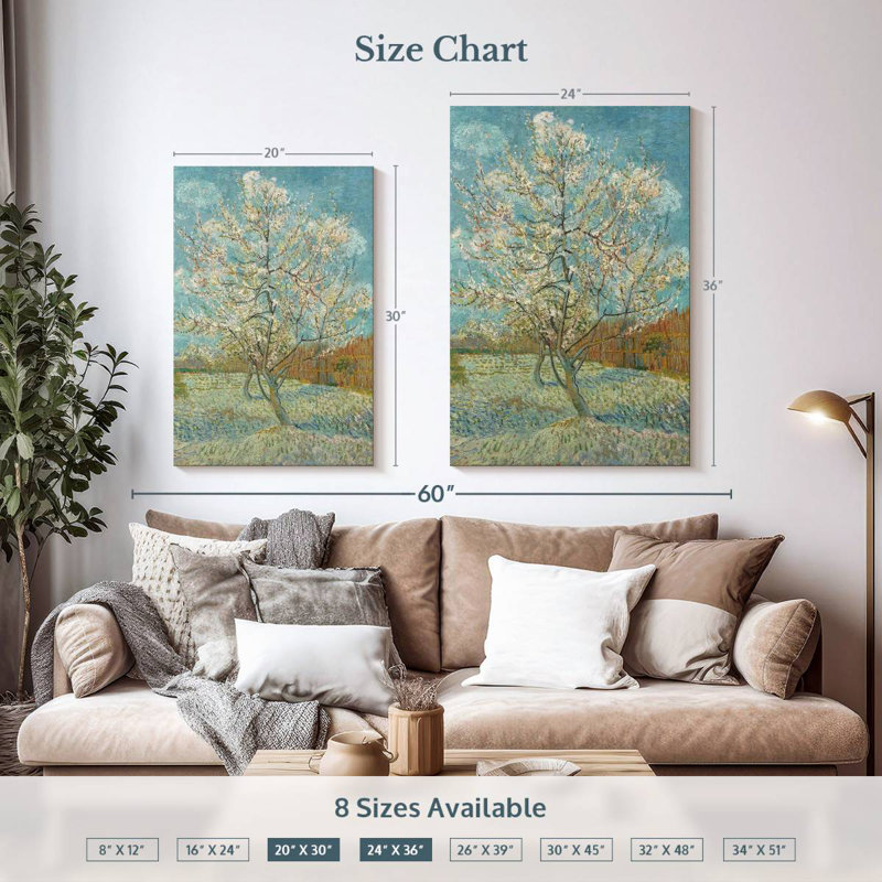 Harnek The Pink Peach Tree, 36" H x 24" W