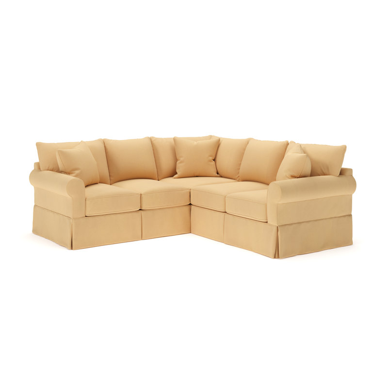 Amari Slipcovered L-Sectional, Left Hand Facing, Bayou Sunshine Canvas