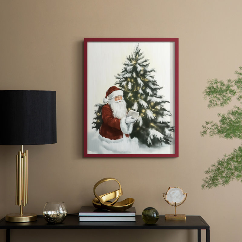 «Christmas Holiday Art CCL XXVII», reproduction encadrée - bois massif, H 11 po x l 9 po, Rouge