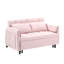 Lit en velours rose de 52 po 3 en 1, convertible avec option escamotable, indispensable pour le salon, rembourrage en éponge, pieds en métal / plastique, assemblage facile moderne, mobilier, dossier et siège, peu encombrant-1871650111