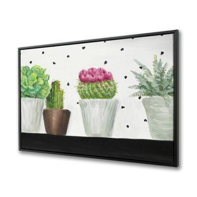 Mini Cactus and Succulents - Botanical Framed Canvas Decor