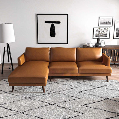Canapé modulaire brun clair avec méridienne