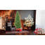 Arbre de Noël à charnière mince avec branches en PE + PVC et support en métal stable-1015043073