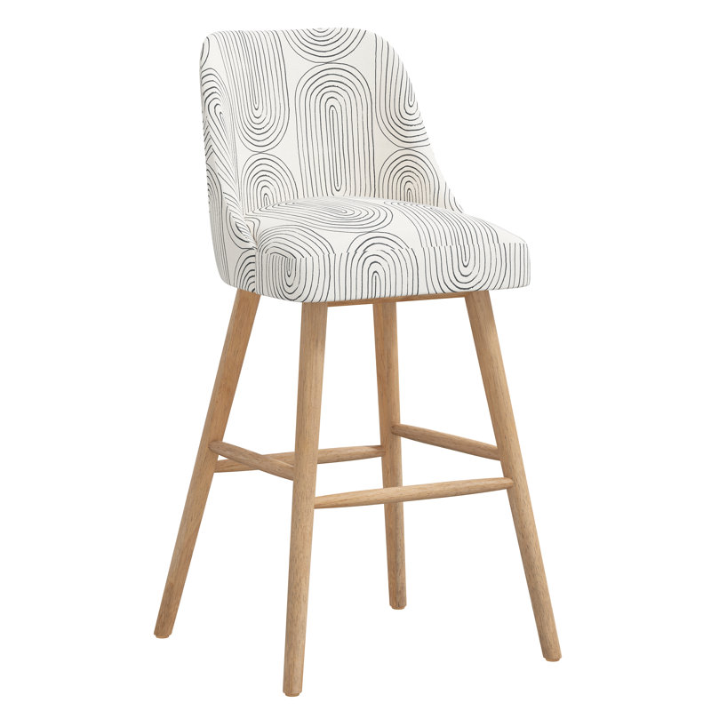 Tabouret de bar et de comptoir Gallie, Bois naturel, Tabouret de bar (siège d'une hauteur de 31 po), Ardoise oblongue