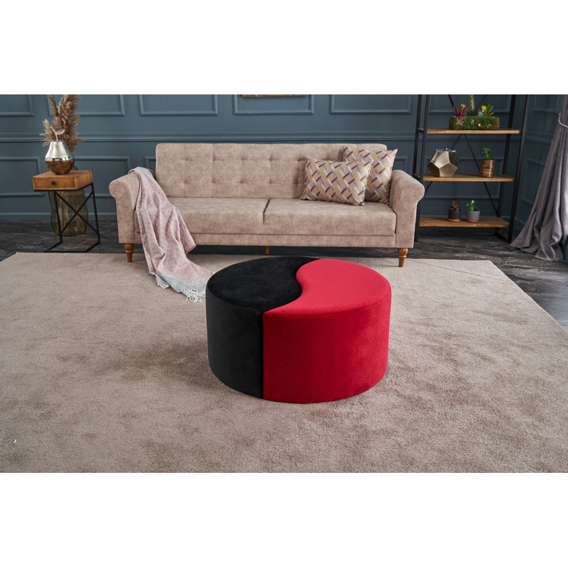 Pouf, Noir / rouge