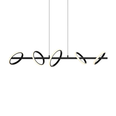 Jakylee 5 - Light Matte Black LED Kitchen Island Pendant