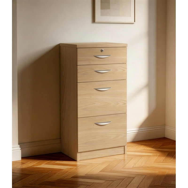 Bettilou 48cm Wide 4 -Drawer File Cabinet, Classic Oak