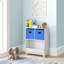 Organisateur de rangement pour jouets 24 pouces avec 2 casiers et 2 compartiments de rangement RiverRidge Kids Catch-All - blanc avec 2 bacs en tissu-1061462579