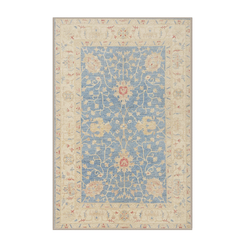 Tapis bleu / beige Grunin, Rectangle 5 pi x 7 pi