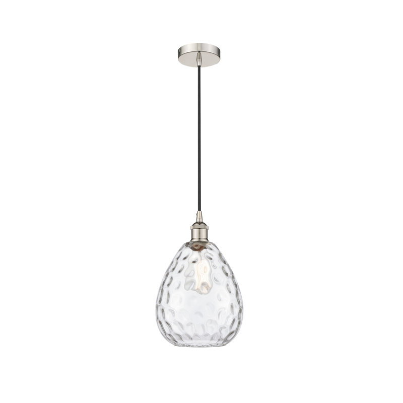 Luminaire suspendu simple à 1 lumière Oceanne, Nickel poli