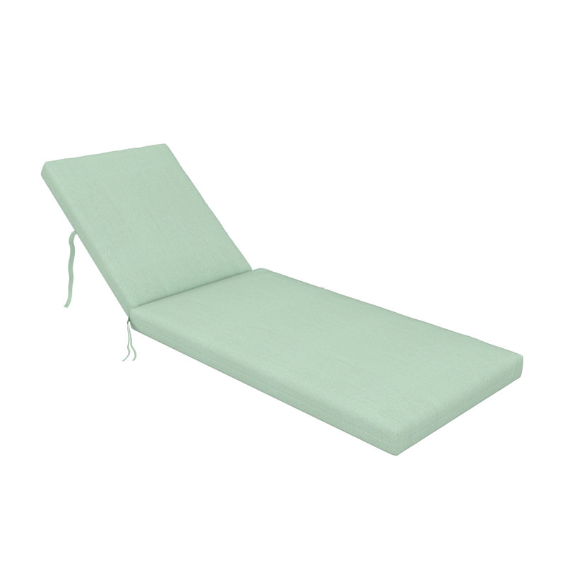 Amala Sunbrella® Outdoor Chaise Lounge Cushion, 22" x 24"/24.5" x 52.5", Canvas Spa Sunbrella® Canvas
