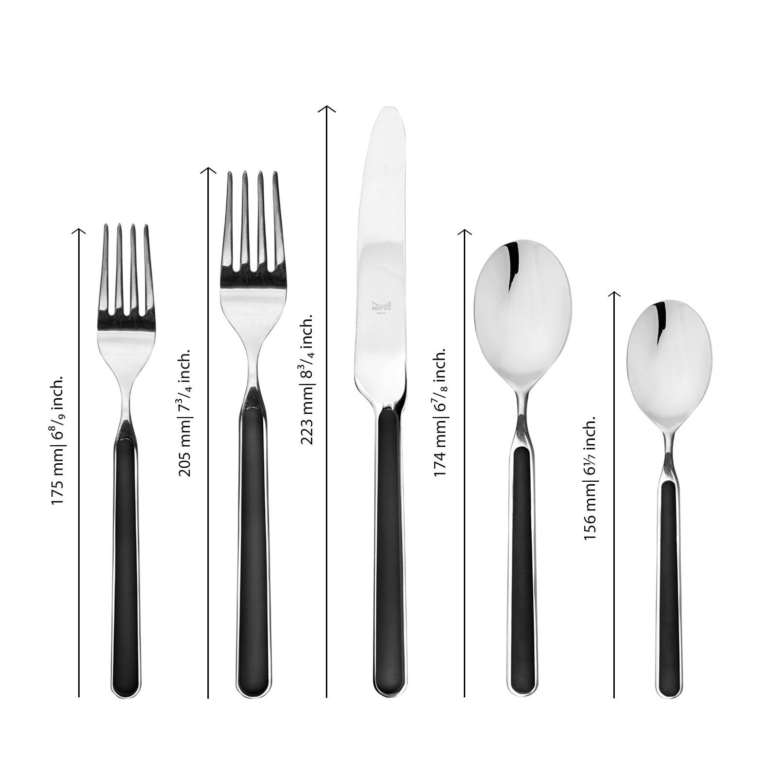 Fantasia Stainless Steel Flatware Set of 20 - Service for 4, Black