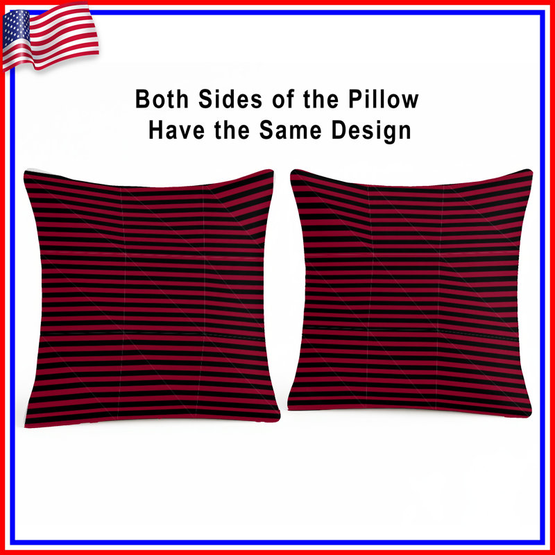 Stripes Throw Pillow, Pattern Double Sided Pillows, 14 x 14 inches